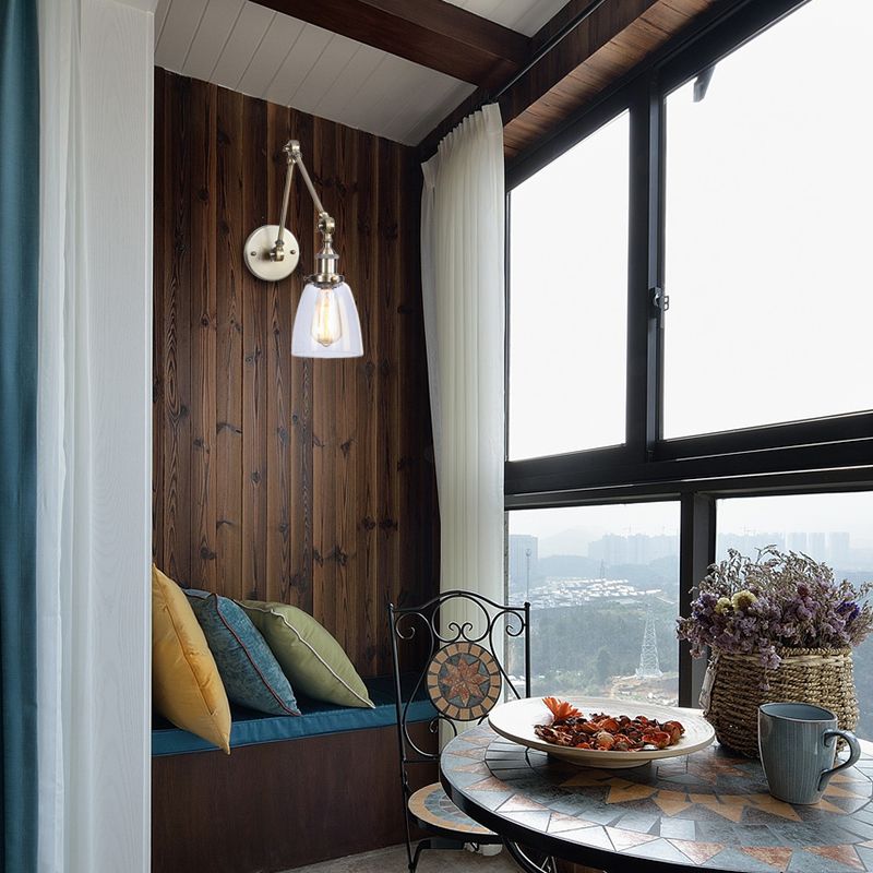 Alessio Wall Lamp Tapered, Modern, Glass/Metal Adjustable, 4 Color, Living Room - Lumpaz