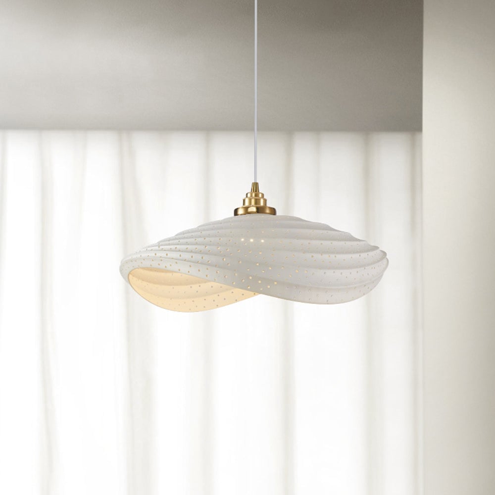 Renée Wabi-Sabi Minimalisme Ripple Pendant Light, Resin&Metal - Lumpaz
