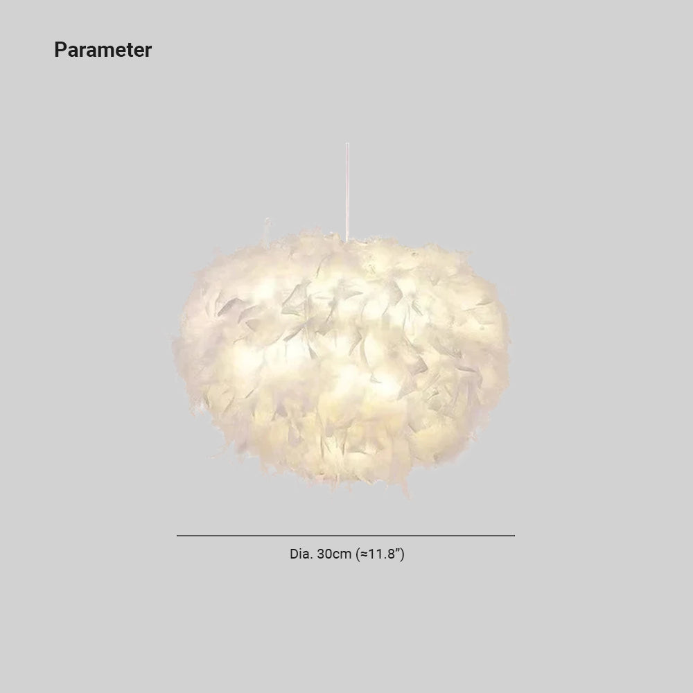 O'Moore Nordic Art Deco Feather Pendant Light, White/Pink - Lumpaz