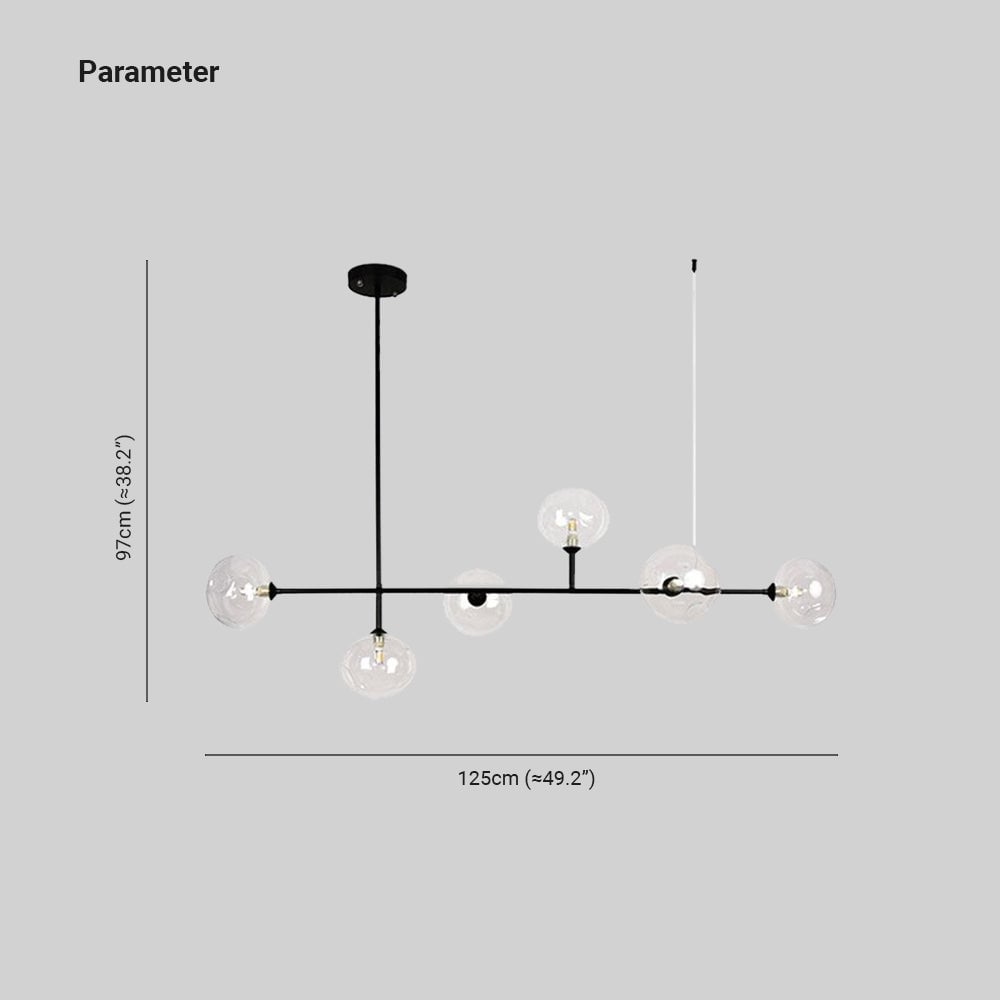 Valentina Modern Bubble Glass Pendant Light, Black - Lumpaz