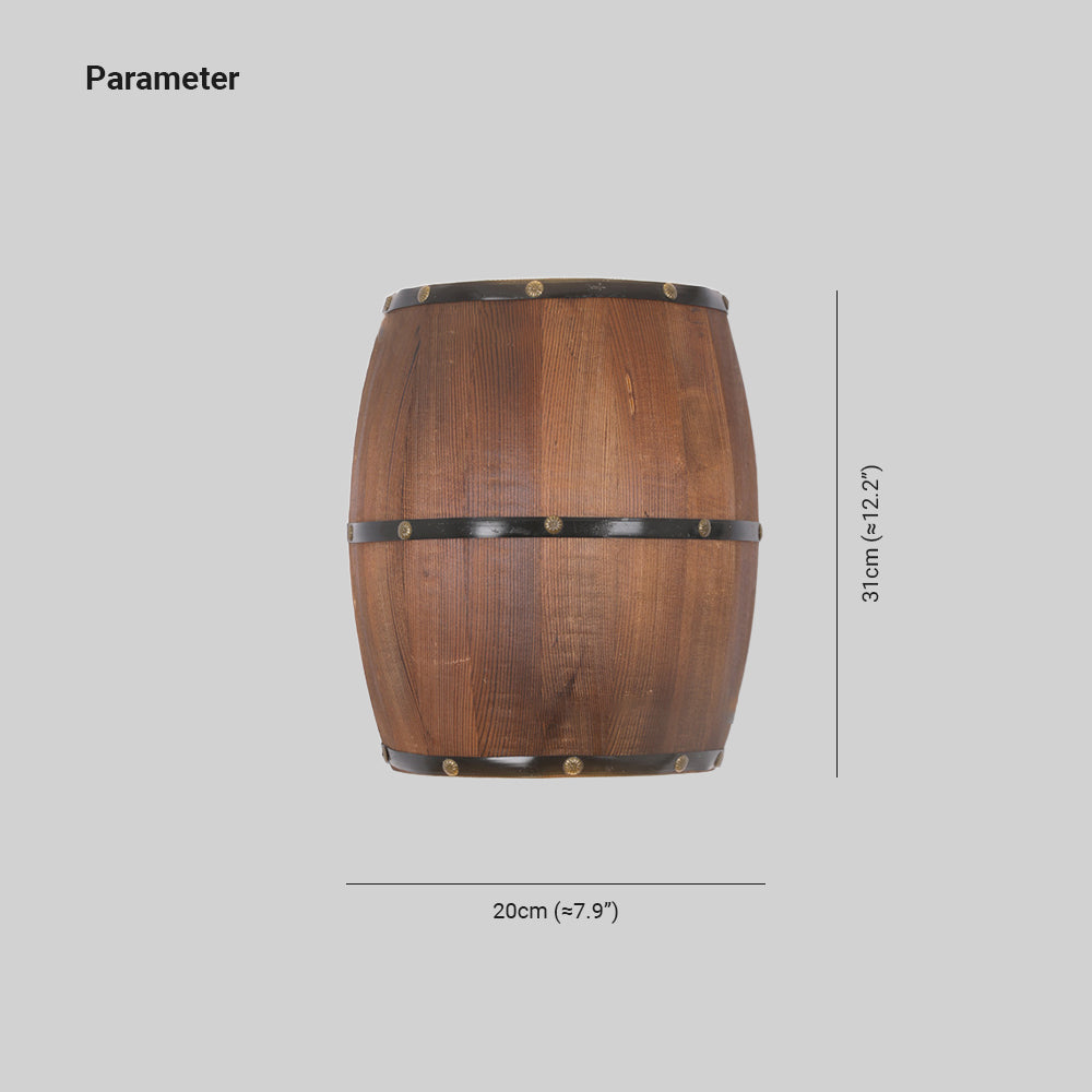 Alessio Wall Lamp Retro Creative Barrel Wooden, Dining Room - Lumpaz
