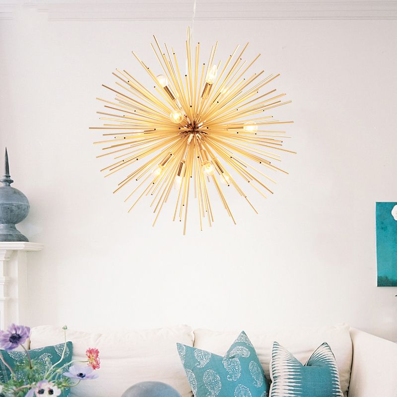 Modern Designer Starburst Pendant Light, Gold - Lumpaz