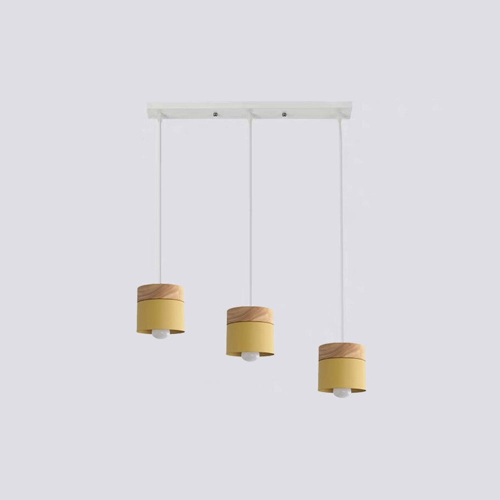 Morandi Modern Can Shape Metal/Wood Pendant Light - Lumpaz