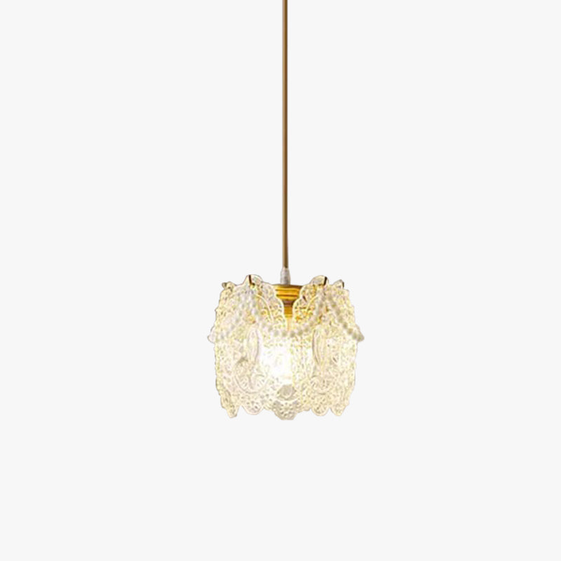 Kirsten French Lacey Flower Metal/Acrylic Pendant Light, White - Lumpaz