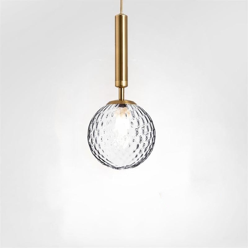 Valentina Modern Glass Ball Pendant Light, White/Clear - Lumpaz