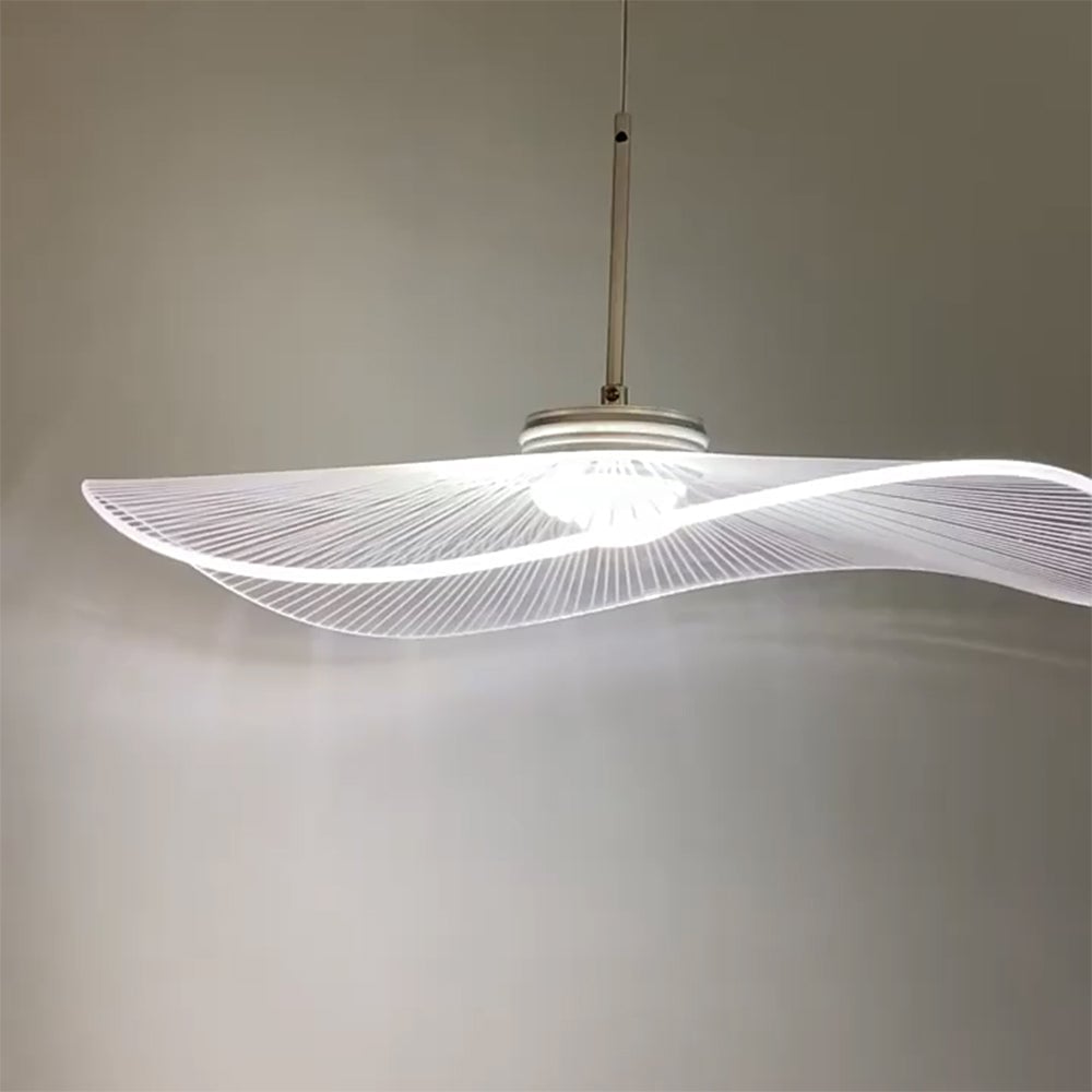 Carins Designer Lotus Leaf Shaped Metal Pendant Light,White - Lumpaz