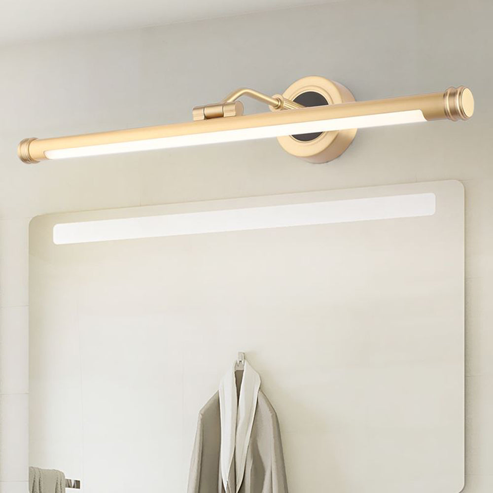 Leigh Vintage Linear Metal/Acrylic Wall Lamp, Brass, Bathroom - Lumpaz