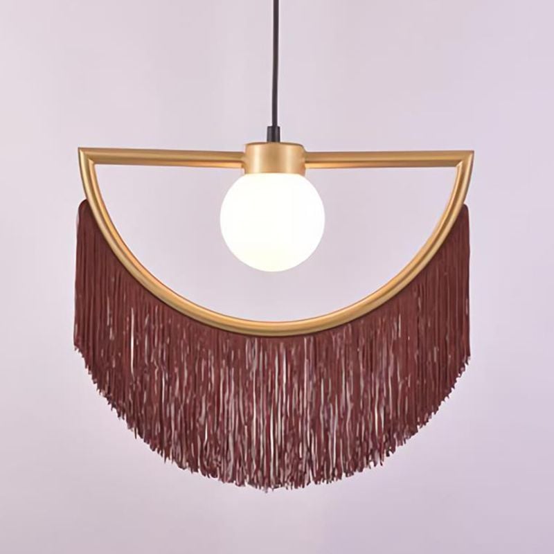 Minori Retro Fringe Fabric Pendant Light - Lumpaz