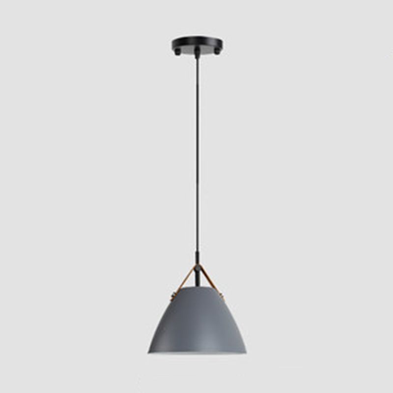 Morandi Modern Frisbee Shaped Metal Pendant Light, Black/White - Lumpaz
