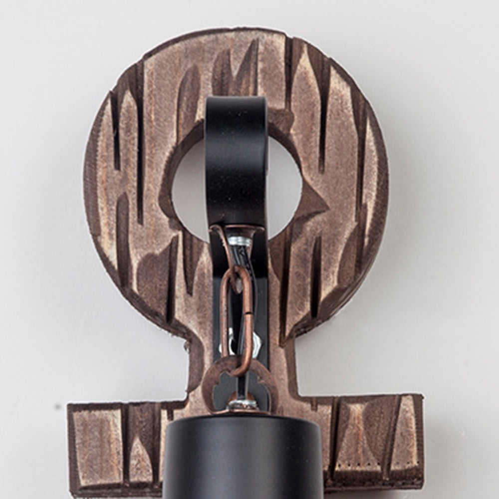 Austin Anchor Lantern Wall Lamp, Vintage/Antique, Wood, Bedroom - Lumpaz