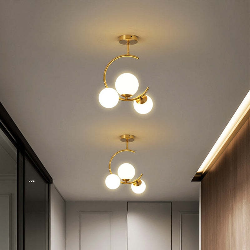 Valentina Modern Glass Globe Pendant Light, Metal & Glass, 3 Style - Lumpaz