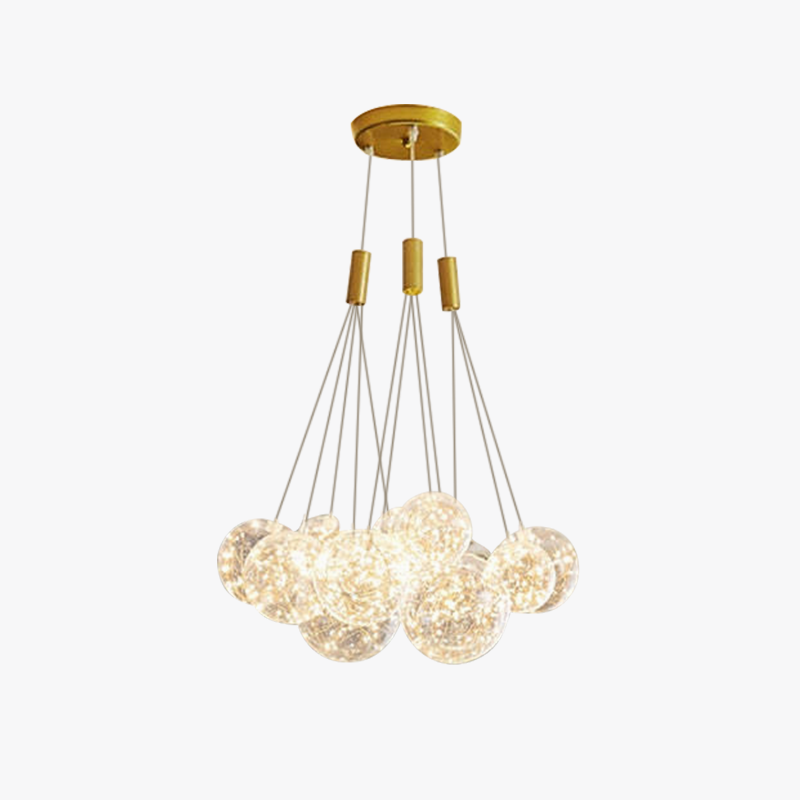 Valentina Glass Globe Bubble Pendant Light LED, 3/5/9/15 Heads - Lumpaz