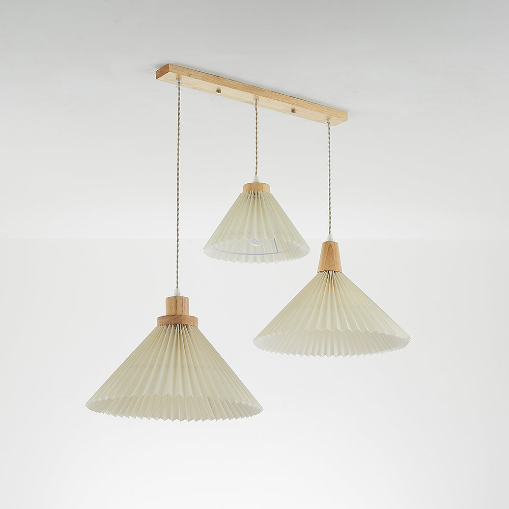 Ozawa Pendant Light Umbrella Shape Art, Wood, White, Bedroom - Lumpaz