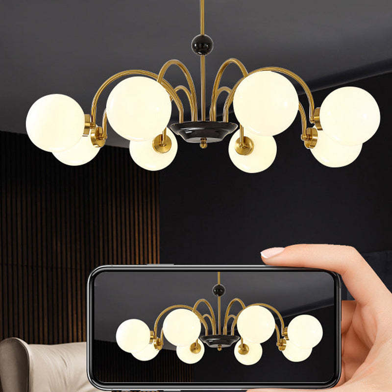 Modern Globe Glass Art Deco Chandelier, Living Room - Lumpaz