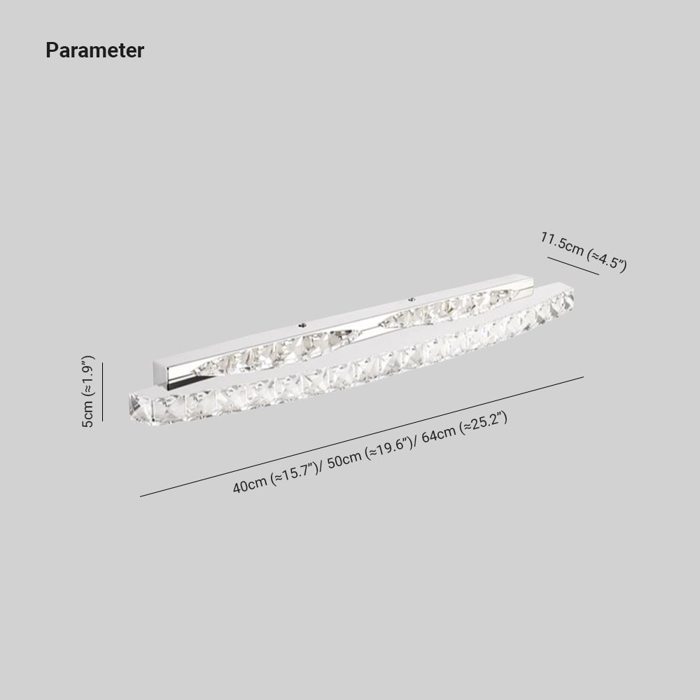 Kristy Luxury Decorative Crystal/Metal Wall Lamp, Silver, Bathroom - Lumpaz