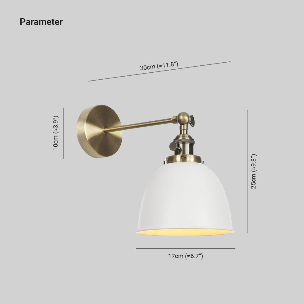 Brady Hanging Wall Lamp Retro/Vintage, Metal/LED, Black/White/Gray, Bedroom - Lumpaz
