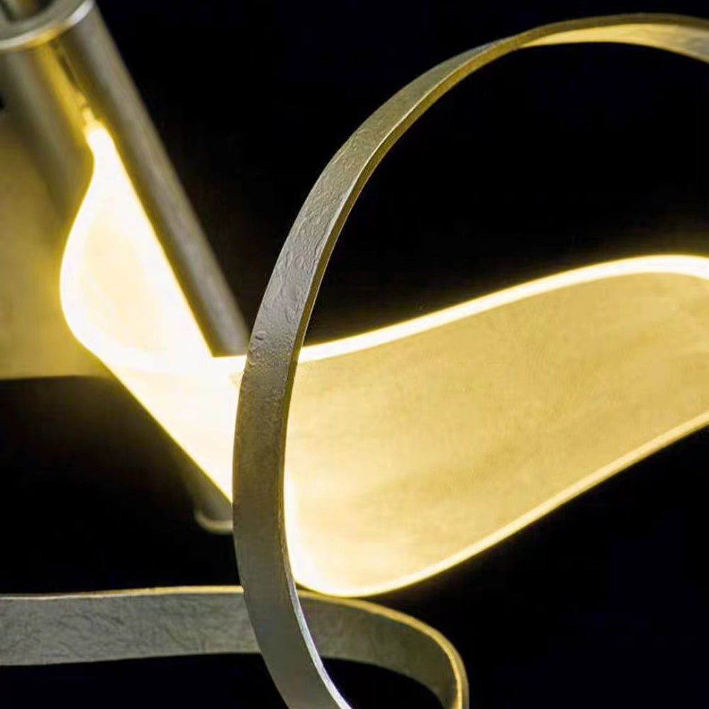 Metal Gold Pendant Light, Wavy Shape - Lumpaz