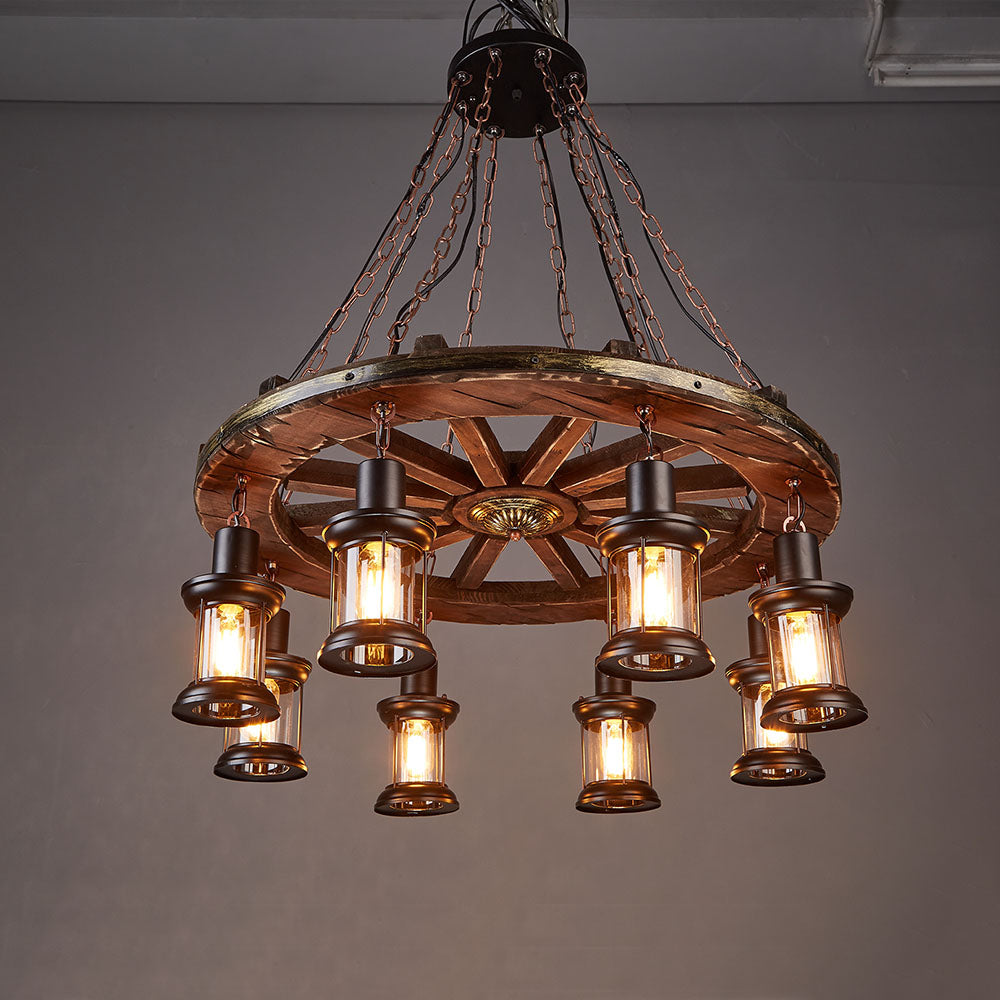 Austin Vintage Rudder Metal/Wood Pendant Light, Walnut - Lumpaz