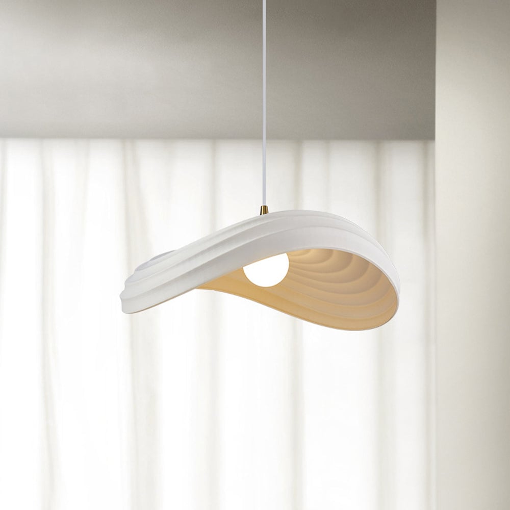 Renée Wabi-Sabi Minimalisme Ripple Pendant Light, Resin&Metal - Lumpaz