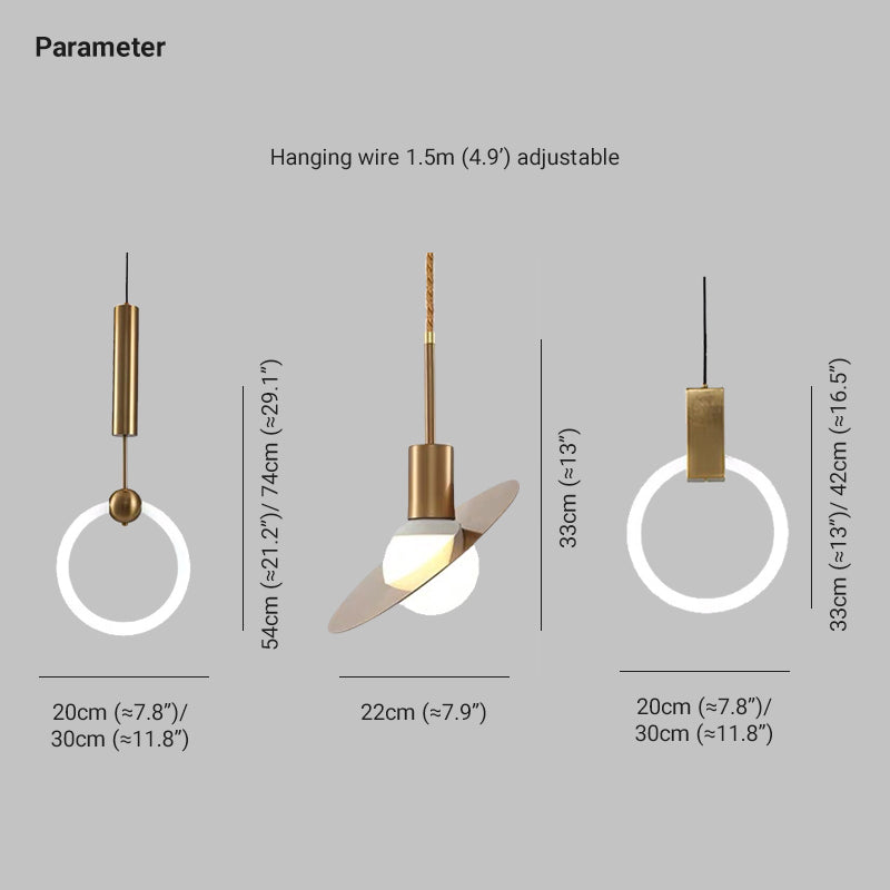 Cooley Modern Nordic Globe/Ring Metal/Glass Pendant Light, Gold - Lumpaz