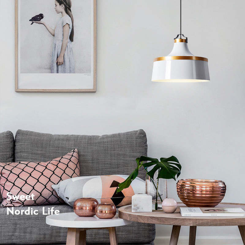 Morandi Modern Colorful Single Pendant Light, Metal Shade - Lumpaz