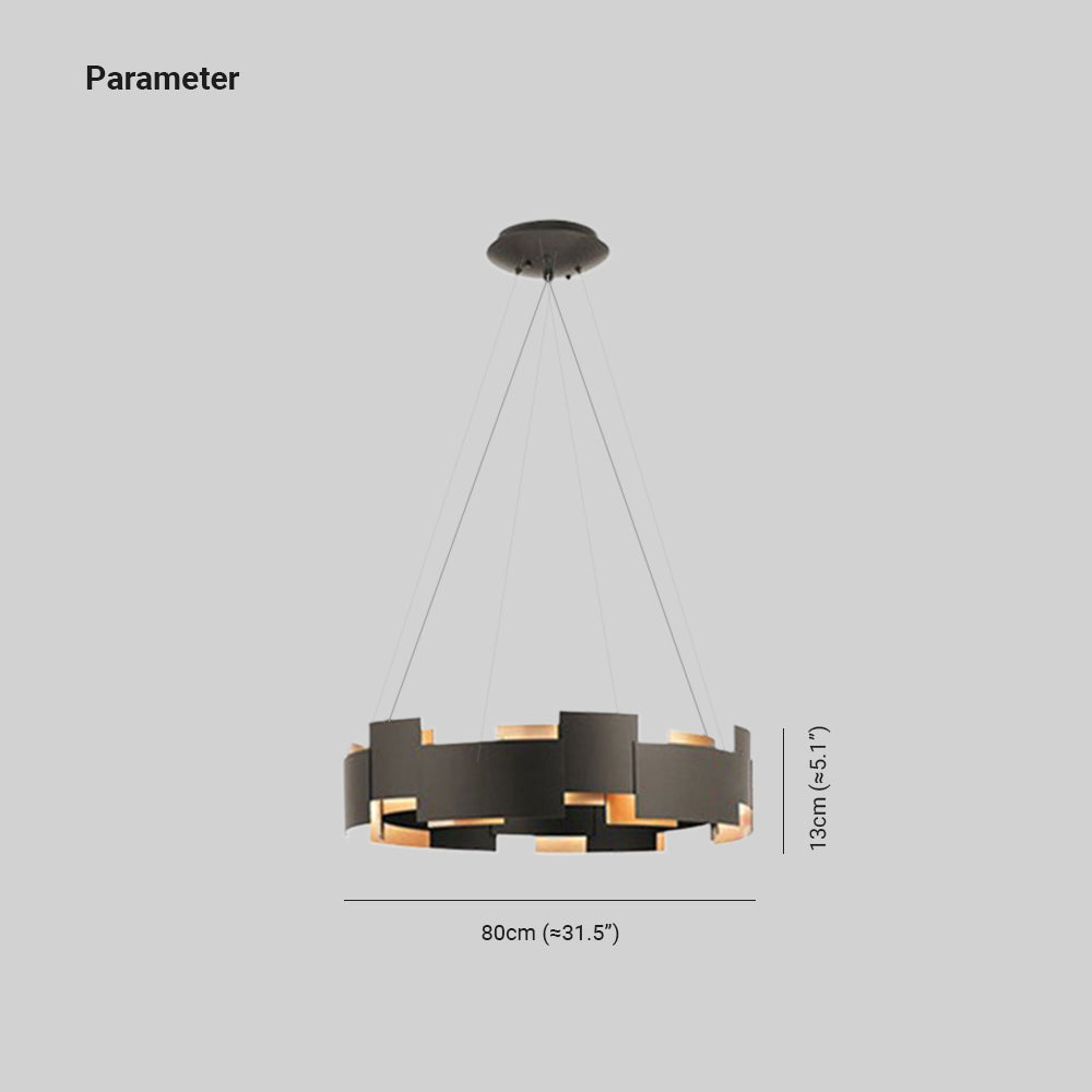 Evette Modern Ring Metal Pendant Lamp, Black - Lumpaz