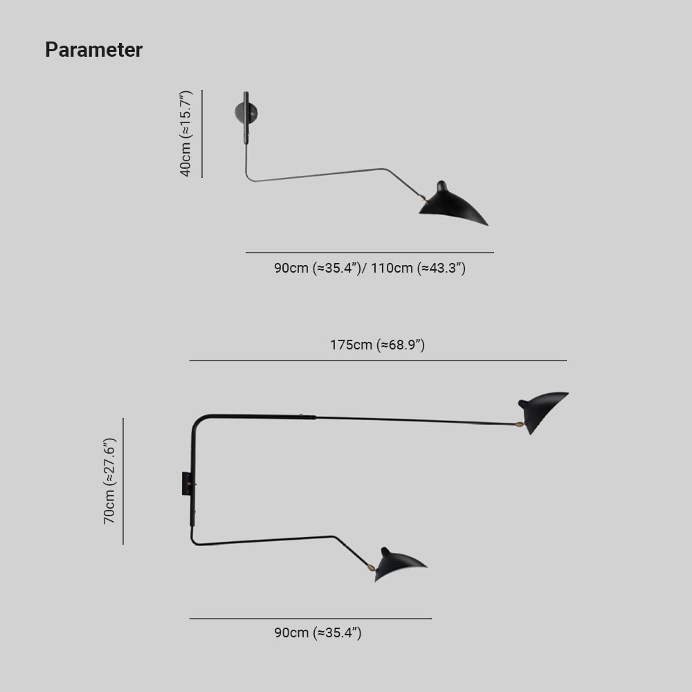 Schmitt Wall Lamp Industry, Metal, Black, Living Room - Lumpaz