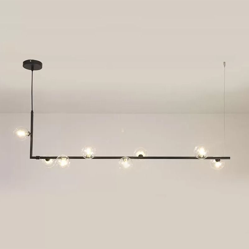 Valentina Minimalist Linear Pendant Light, Black & Gold, 6/8 Heads - Lumpaz