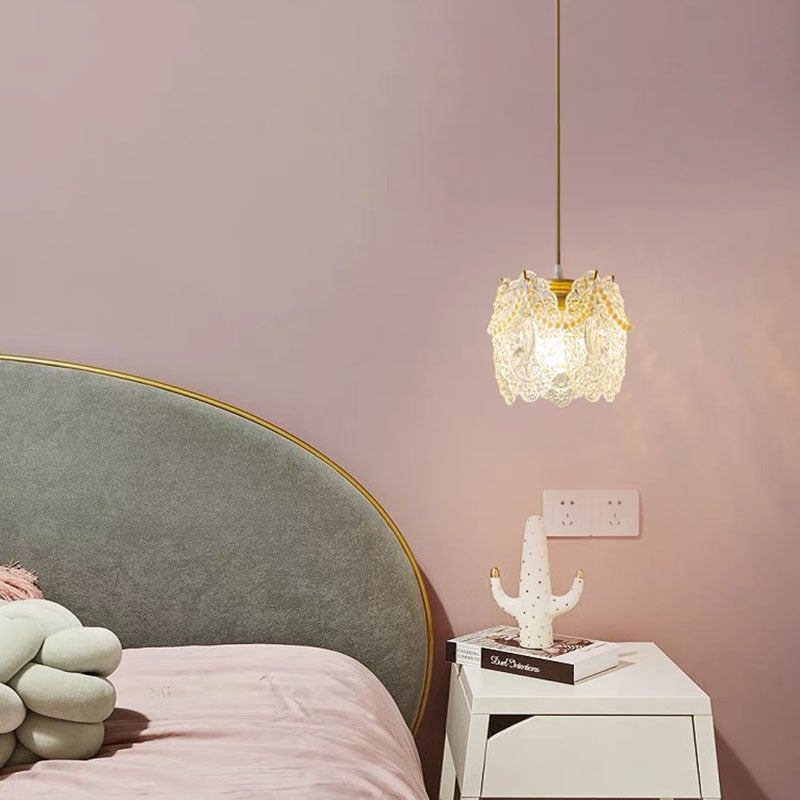 Kirsten French Lacey Flower Metal/Acrylic Pendant Light, White - Lumpaz