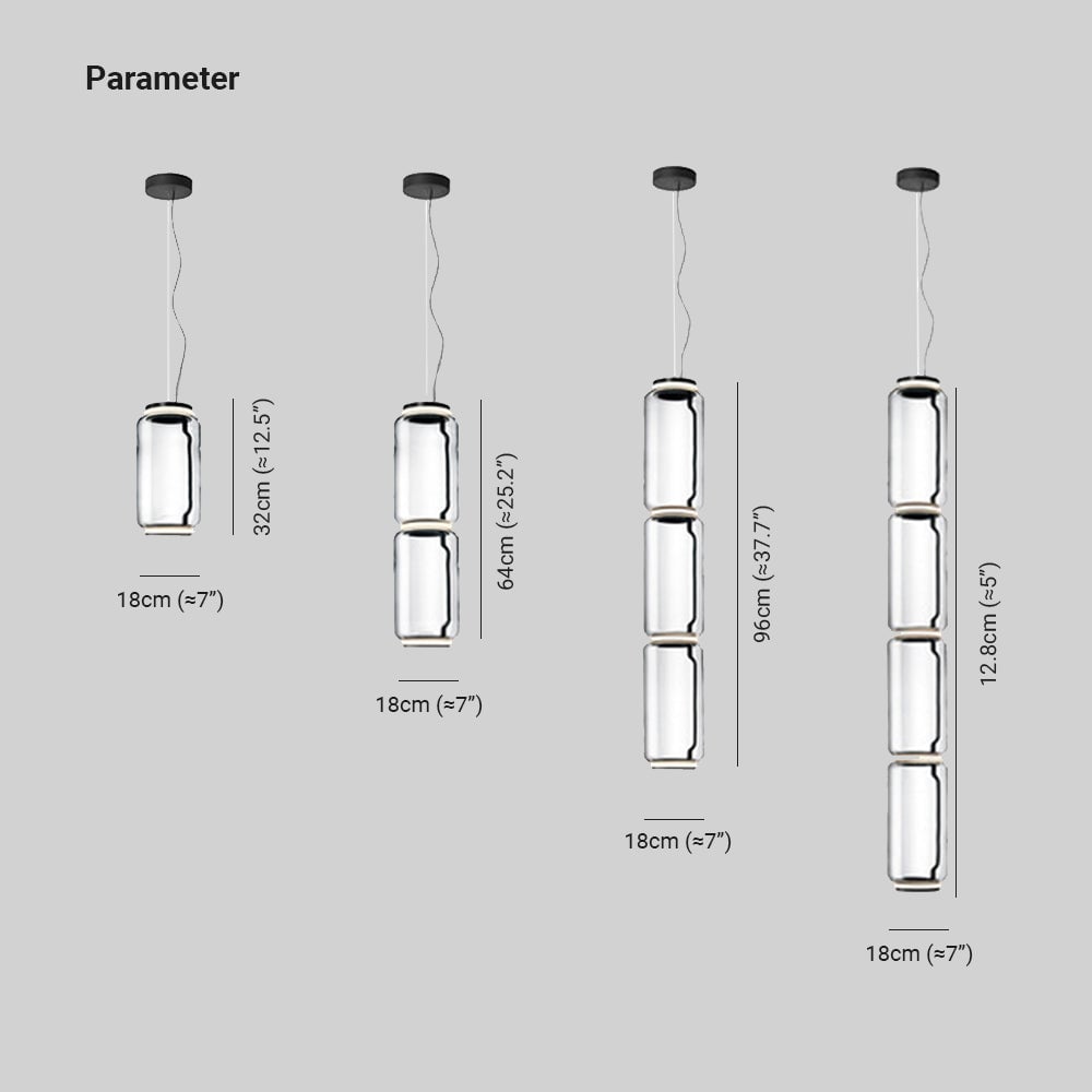 Hailie Minimalist Combination Glass Pendant Light, Clear - Lumpaz