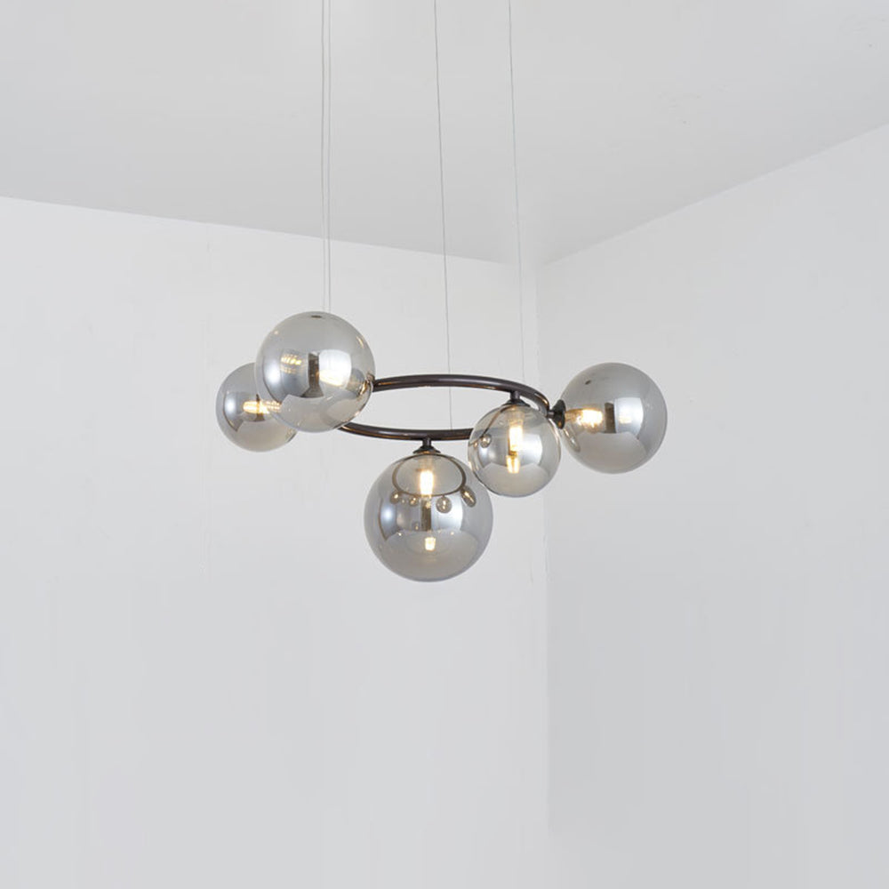 Valentina Modern Designe Wave Metal/Glass Pendant Light, White/Gold - Lumpaz
