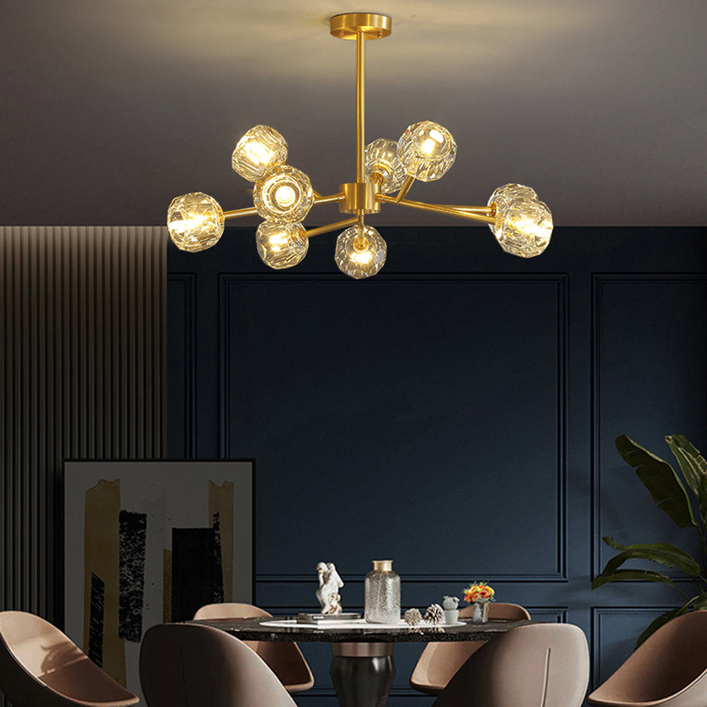 Valentina Modern Blown Metal Pendant Light, Gold - Lumpaz