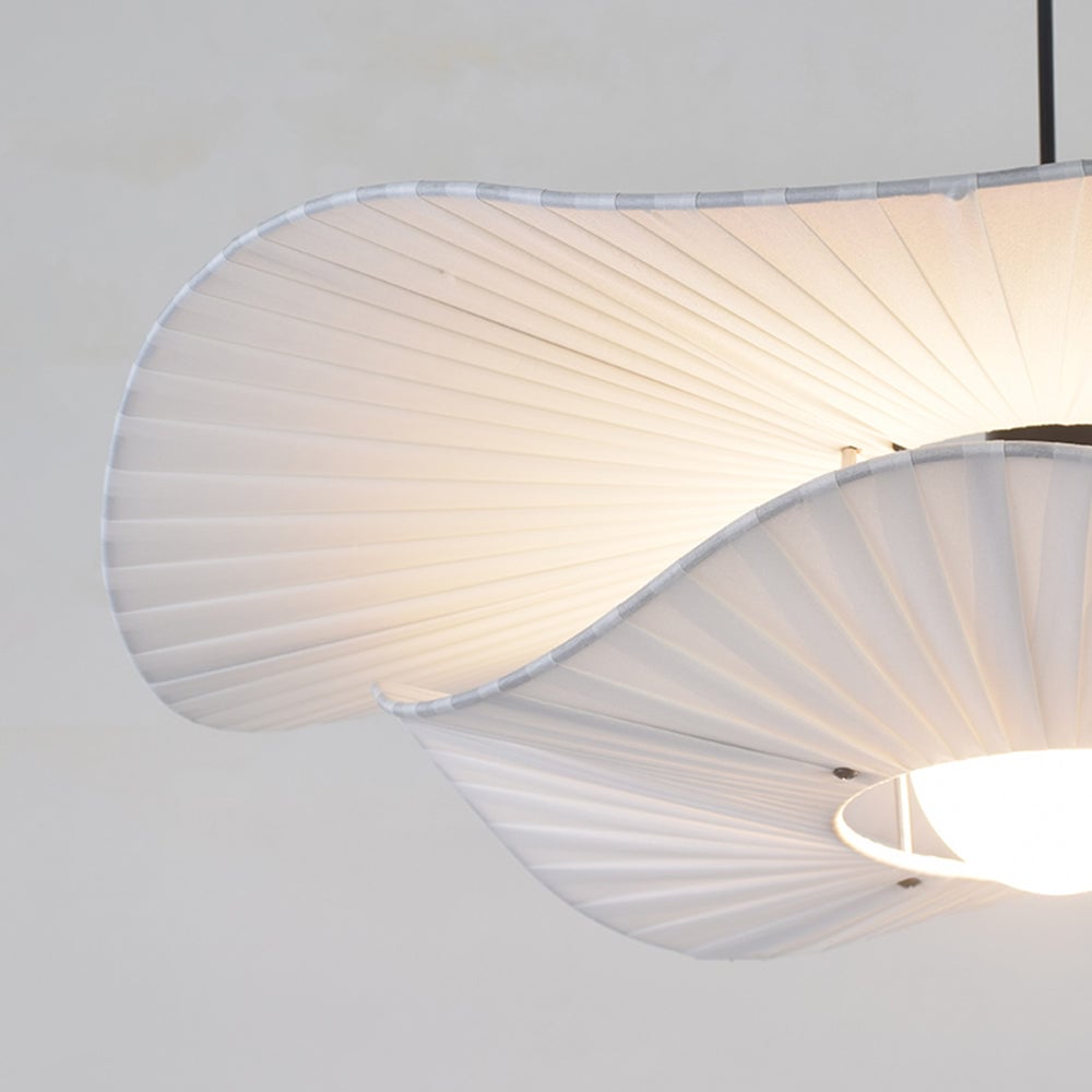 Renée Modern Nordic Cloth/Metal Shell Pendant Light, White - Lumpaz