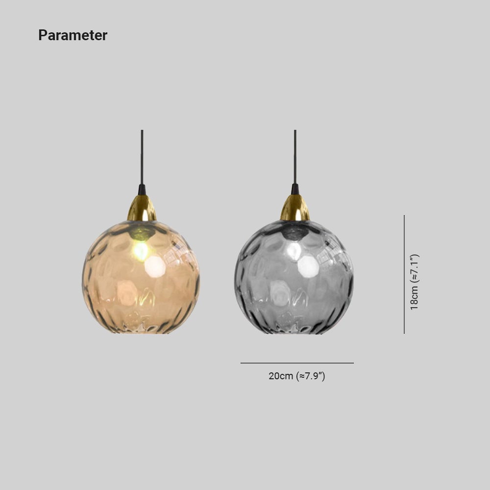 Hailie Colorful Glass Ball Pendant Light Water Ripple Living Room - Lumpaz