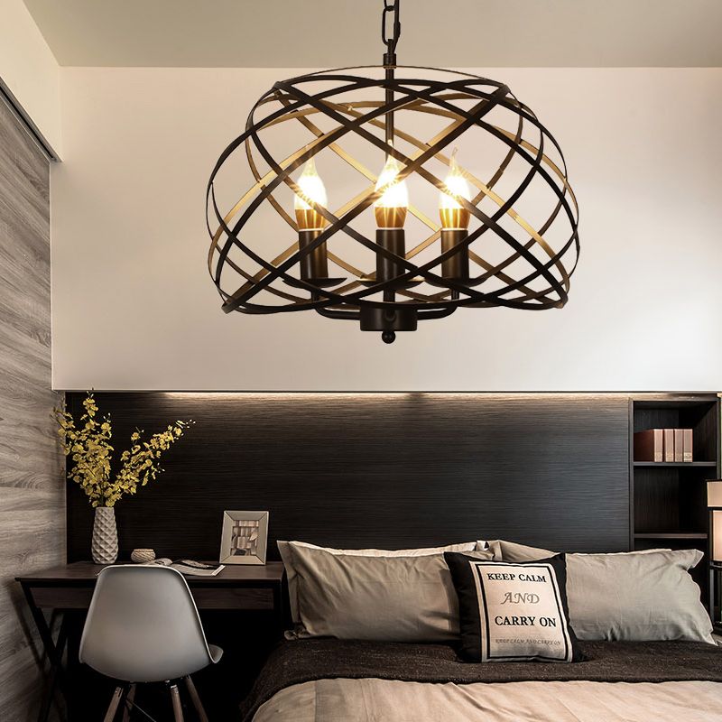 Alessio Vintage Retro Stylish Open Cage Candle Chandelier - Lumpaz