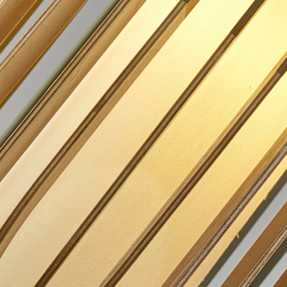 Ozawa Modern Birdcage Wood/Fabric Pendant Light - Lumpaz