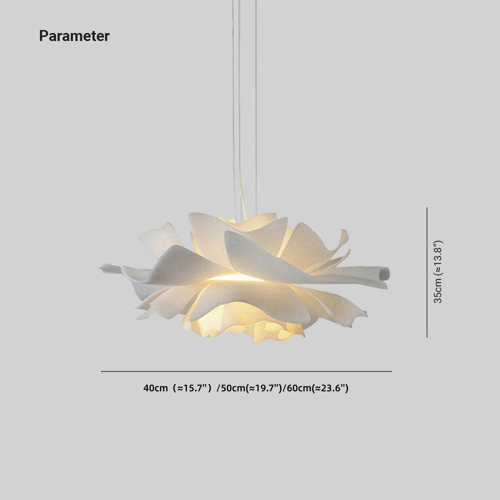 Bella Elegant Flower Pendant Light White Metal/Acrylic Living Room - Lumpaz