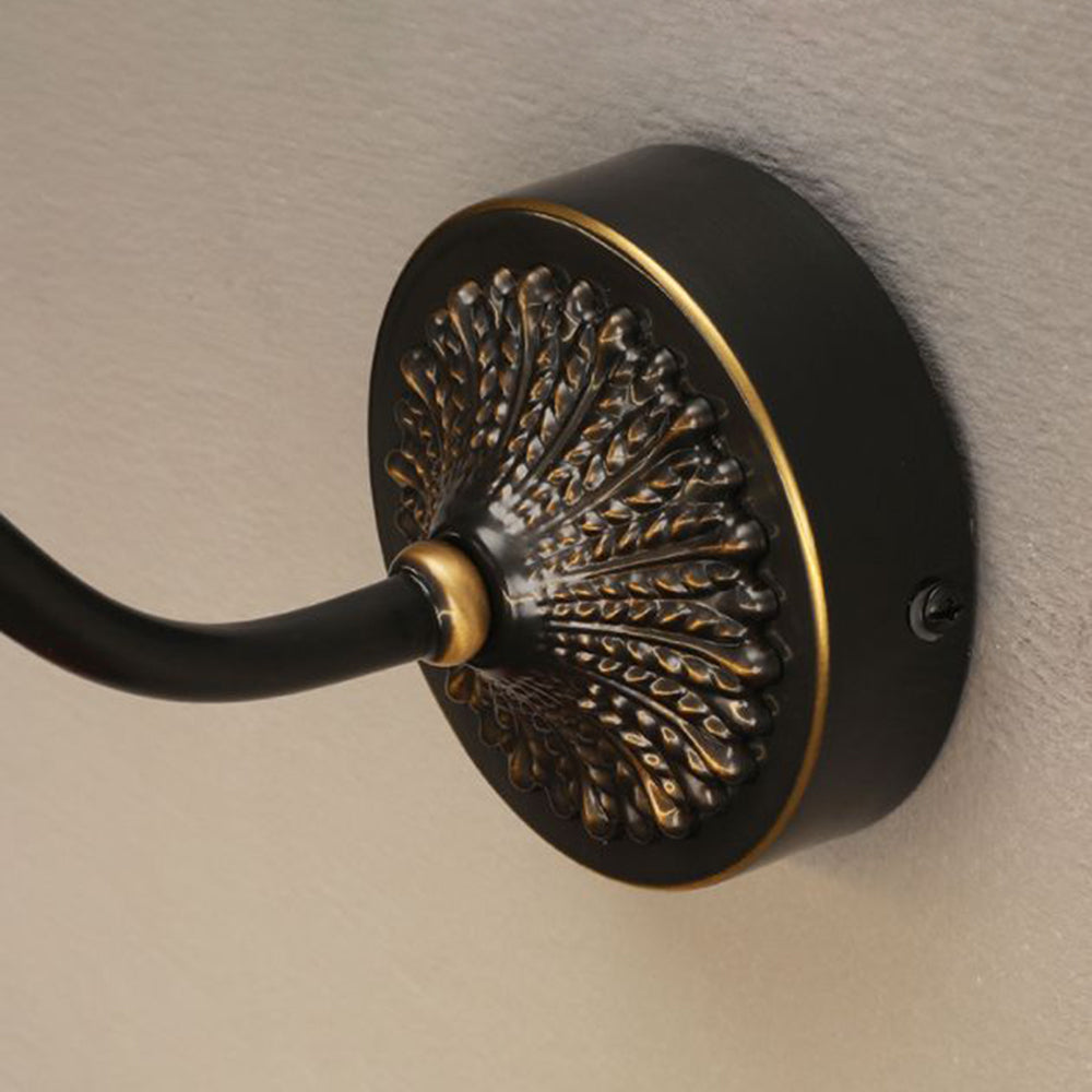 Leigh Modern Staghorn Shaped Vanity Mirror Front Wall Lamp, Black/Brass - Lumpaz