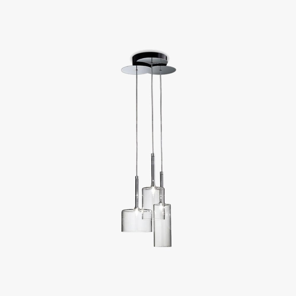 Kristy Modern Geometric Cluster Glass Pendant Light, Clear - Lumpaz