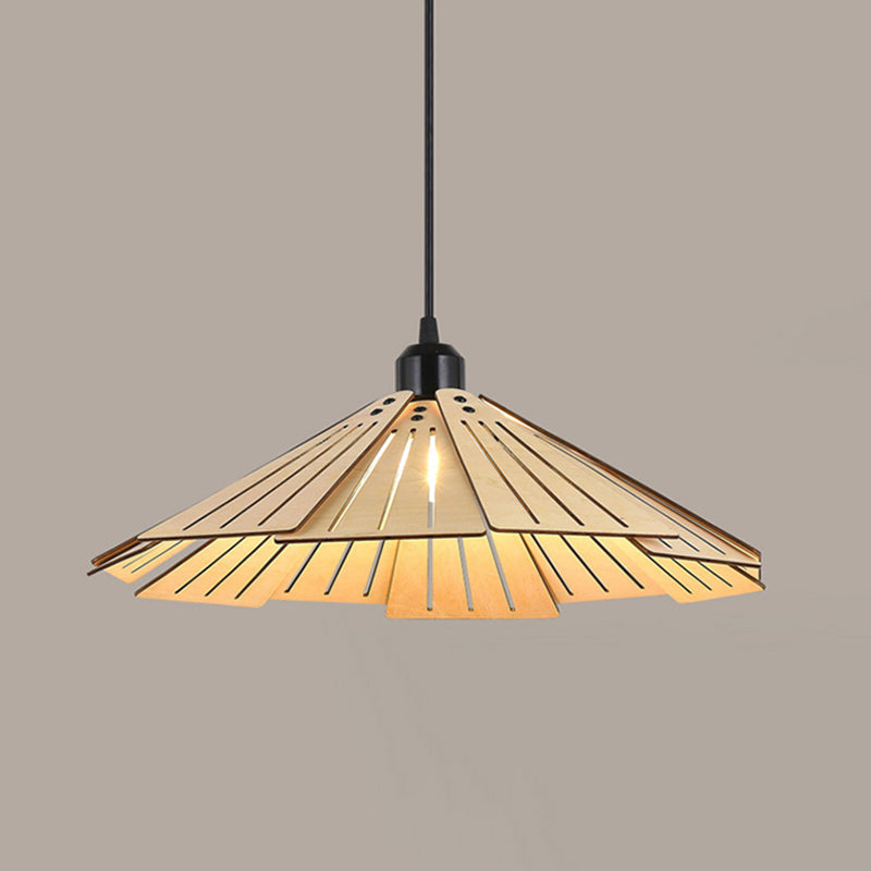 Samuels Retro Pendant Light, Metal & Wood - Lumpaz
