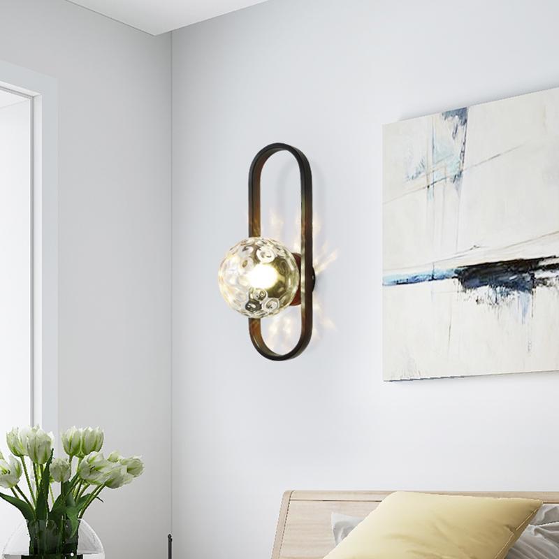 Valentina Modern Globe Bedside Wall Lamp Mount for Bedroom & Reading Room, Gold/Black - Lumpaz