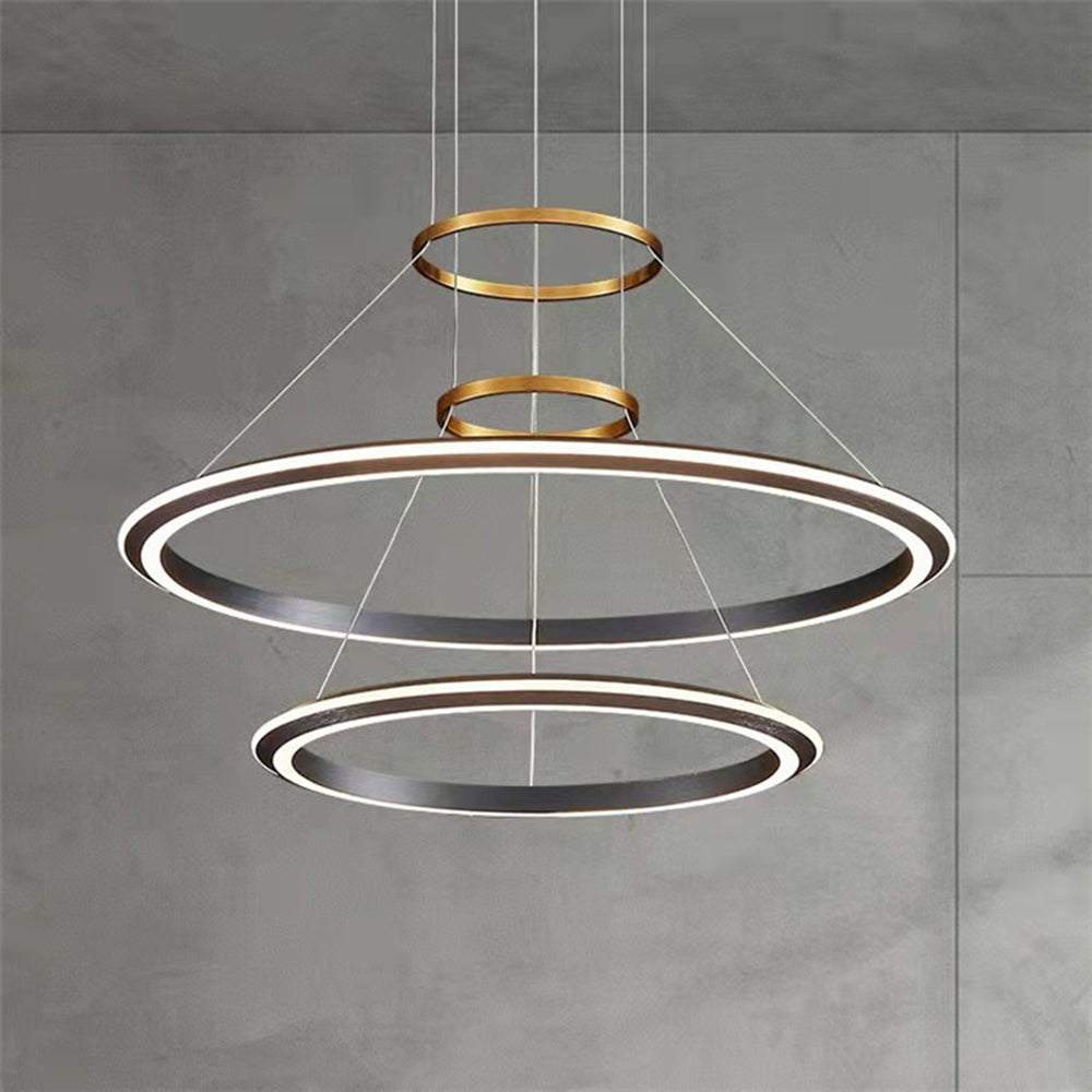Arisha Minimalist Ring Metal Pendant Light, Black - Lumpaz