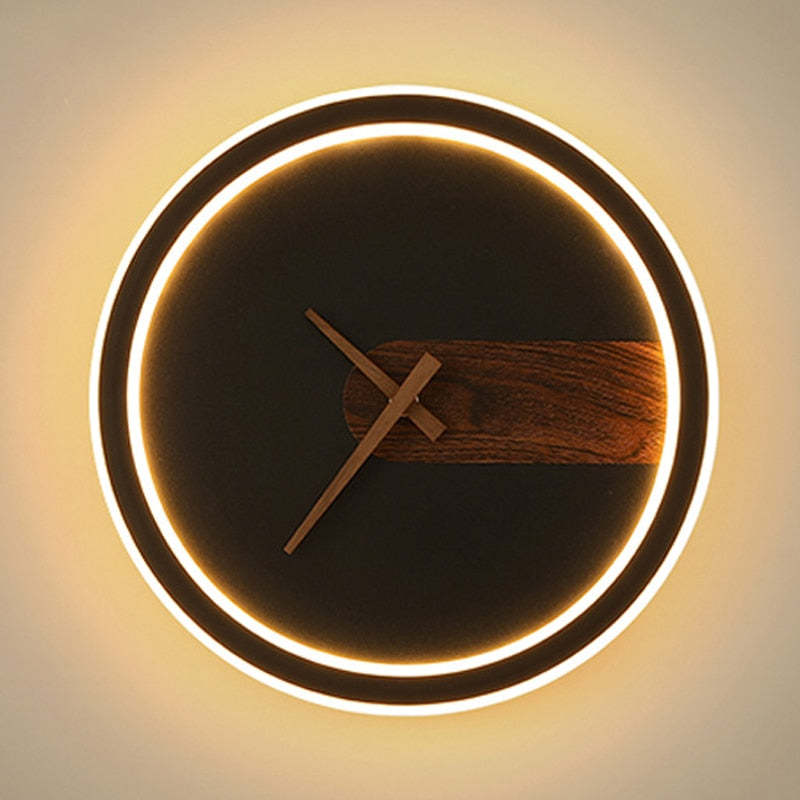 Nielsen Modern Clock Design Wall Lamp, 3 Color - Lumpaz