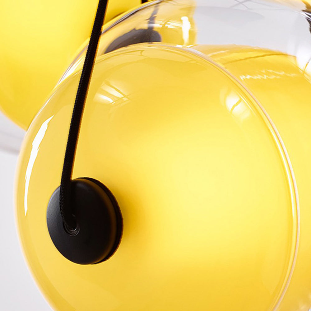 Hailie Modern Bubble Glass Pendant Light, Blue/Yellow/Pink/Smoky Gray/White/Clear - Lumpaz
