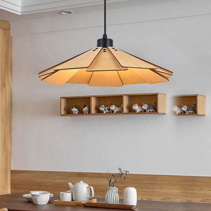 Samuels Retro Pendant Light, Metal & Wood - Lumpaz