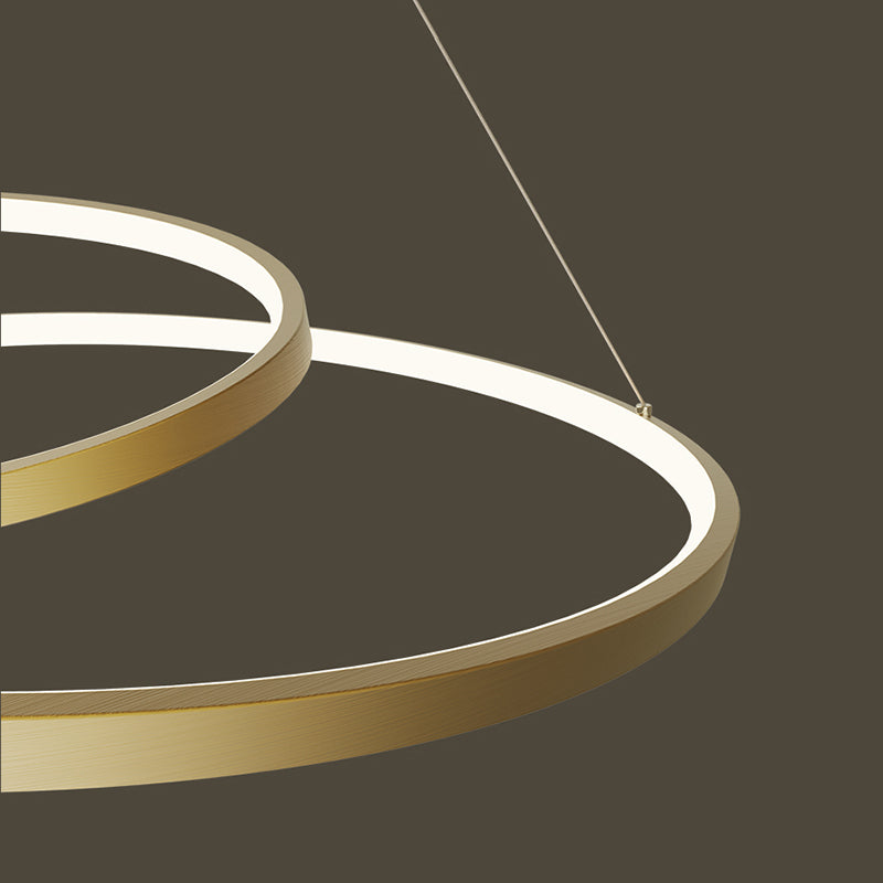 Arisha Pendant Light Curved Circle, Brass - Lumpaz