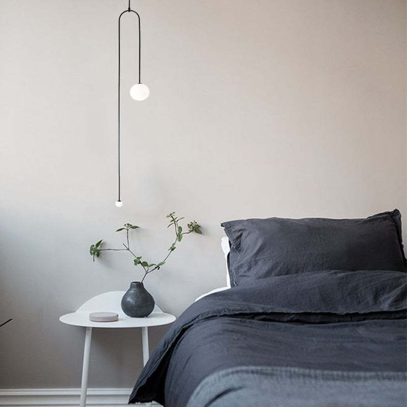 Avi Minimalist Linear Metal Pendant Light, Black - Lumpaz