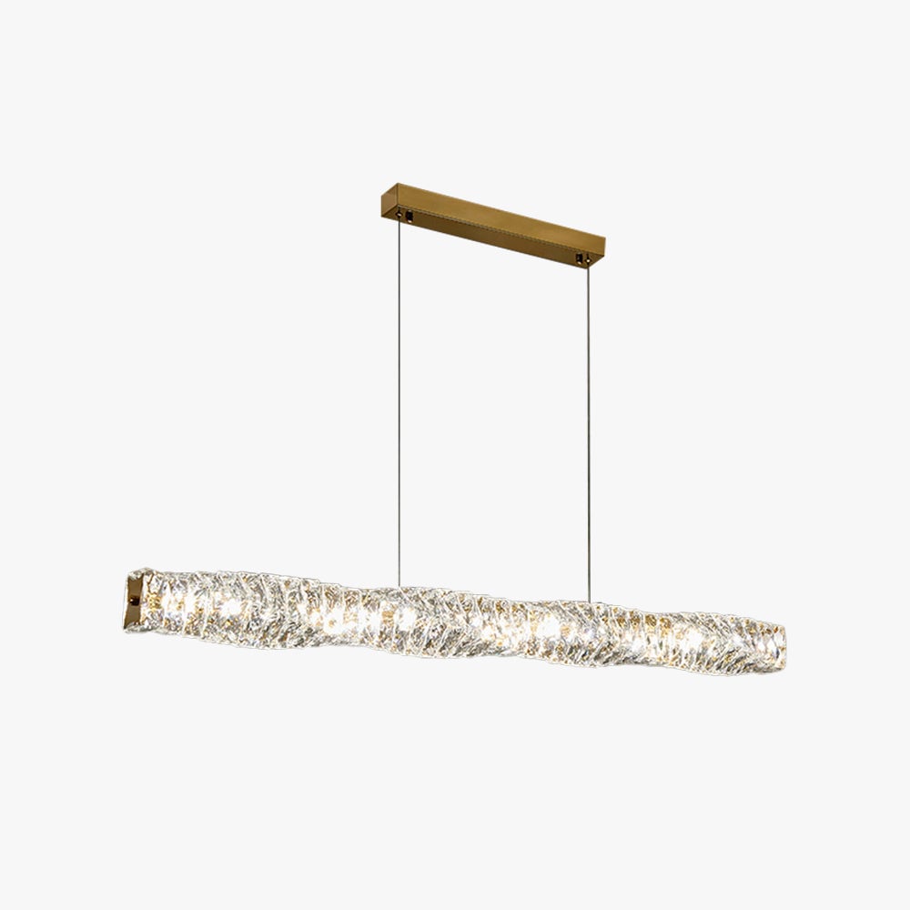 Kristy Crystal Sliver and Gold Pendant Light, Stainless Steel - Lumpaz