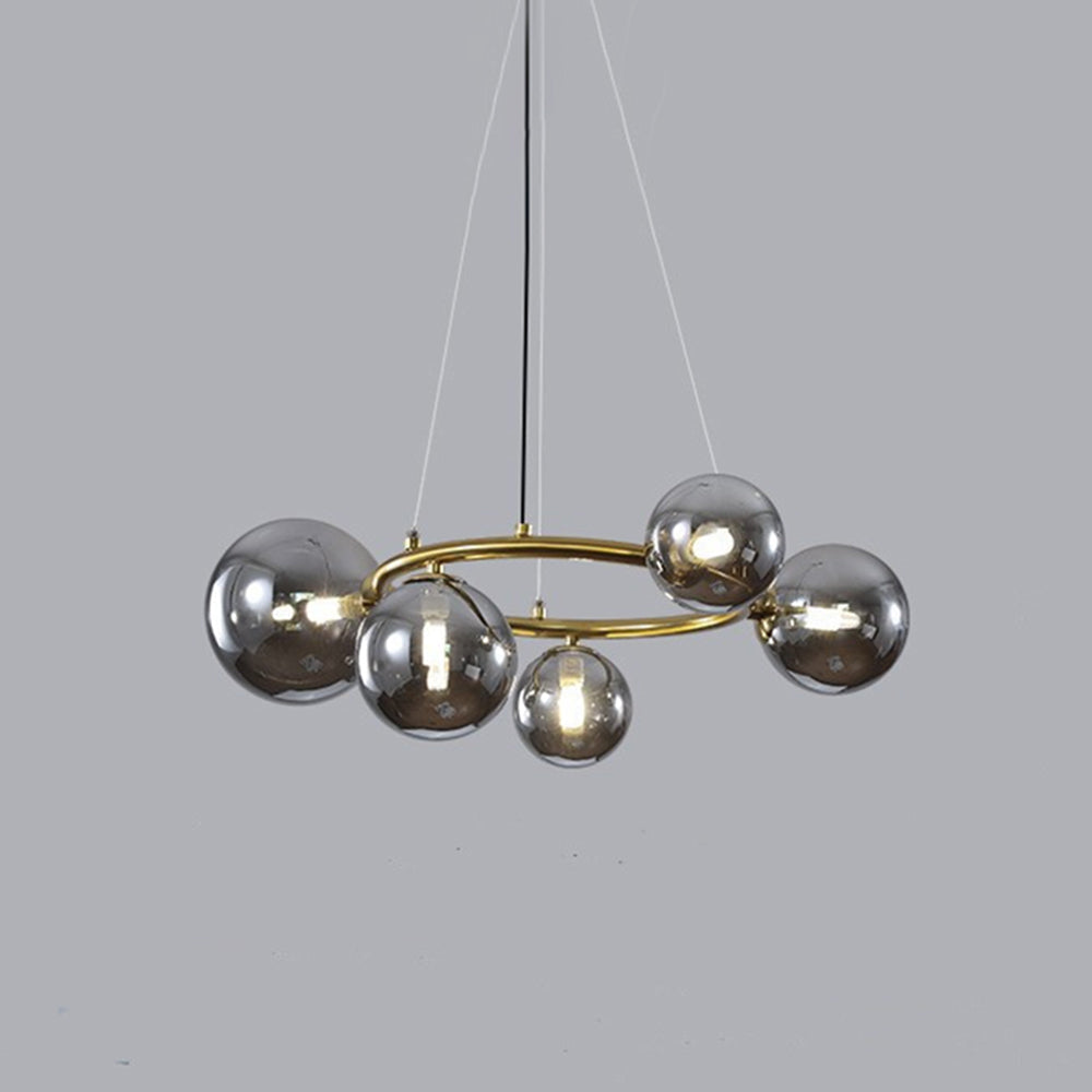 Valentina Modern Designe Wave Metal/Glass Pendant Light, White/Gold - Lumpaz