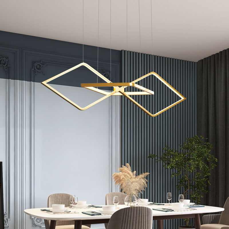 Bouvet Minimalist Geometric Metal Pendant Light, Black/Gold - Lumpaz